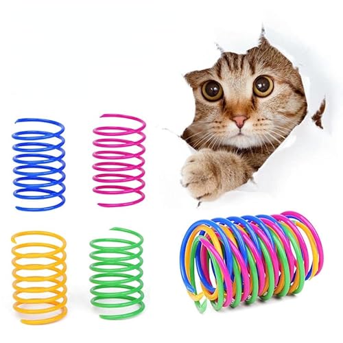 Anoudon 8pcs Katze Spule Frühling kreatives Spielzeug langlebiges schweres Plastik Frühling Farbe Katze Spielzeug für beißende Spielzeug von Anoudon