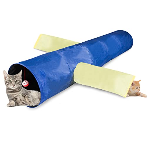 Anoudon Katze Tunnel, 3-Wege zusammenklappbare Kitty Tunnel Cat Tube mit Plüsch Ball,Große Katze Spiel Tunnel für Indoor Katze, Kätzchen, Welpe, Kaninchen von Anoudon