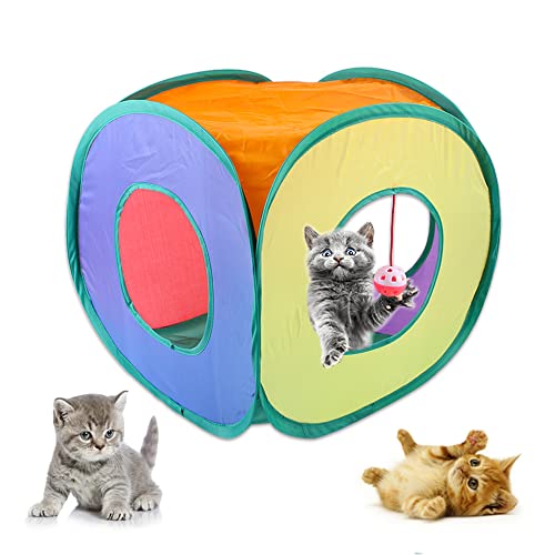 Anoudon Katze Tunnel Indoor Faltbares Labyrinth Katze Tunnel Bett Katze Spiel Zelt Interaktives Spielzeug für Katze Welpe Kätzchen Kaninchen von Anoudon