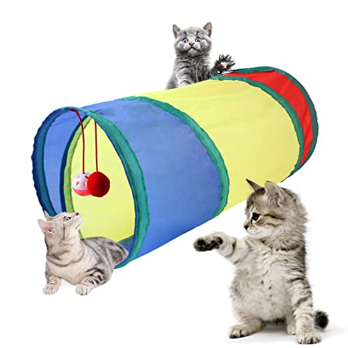 Anoudon Katzentunnel für Indoor Katzen Interaktiv, Kaninchen Tunnel Spielzeug, Haustier Spielzeug Spieltunnel Tunnel für Katzen Kätzchen Kaninchen Welpen Crinkle Faltbare Pop Up von Anoudon