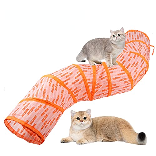 Anoudon S Way Cat Tunnels Faltbarer Kitty Tunnel mit Ball Katze Hideaway Spielen Tunnel Tube Spielzeug Katze Interaktives Tunnel Spielzeug von Anoudon