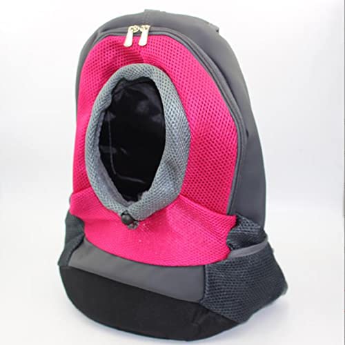 Dog Carrier Rucksack, komfortable Doggy Front Backpack Pet Puppy Carrier Travel Pack mit atmungsaktivem Kopf aus Design und gepolsterte Schulter für Walking Biking Wandern Camping Outdoo (M,Red) von Anoudon