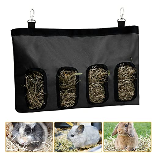 Kaninchen Feeder Kaninchen Meerschweinchen Heu Feeder Tasche, Heu Meerschweinchen Heu Feeder Tasche, Kaninchen Feeder Stofftasche -schwarz von Anoudon