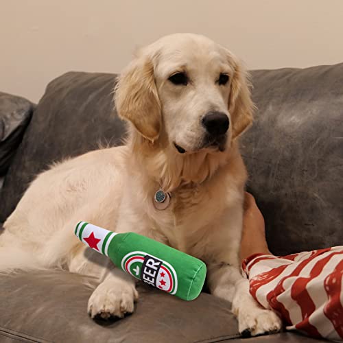 Anseom Bierflasche Quietschendes Hundespielzeug Weiches Plüsch Hundespielzeug Interaktives Hundekauspielzeug für Kleine Mittlere und Große Hunde Lustiges Quietschspielzeug Für Hunde Spieltraining von Anseom