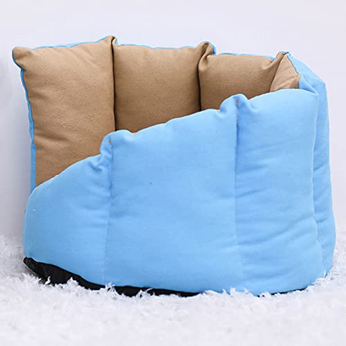 AnsonBoy Abnehmbare Katze Hund Bett Haus Winter Warme Kennel Sofa Haustierbett Für Kleine Mittelgroße Hund Weiche Haustier Nest Katze,Blau,S von AnsonBoy