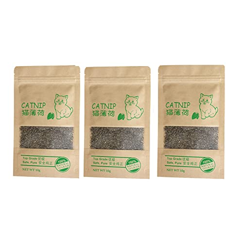 AnsonBoy Natürliche Premium Catnip Menthol Bio Organic Lustige Katzenspielzeug 10G Geschmack 100% Rinder Gras Snacks Katzenminze Haustier,3 Pieces von AnsonBoy