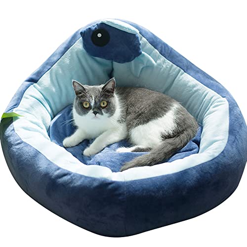 AnsonBoy Schönes Obstform-haustiersofa Weiches Und Warmes Hundebett Im Winter Bequemes Schlafendes Katzennest,Blue Snake,L 68x68cm von AnsonBoy