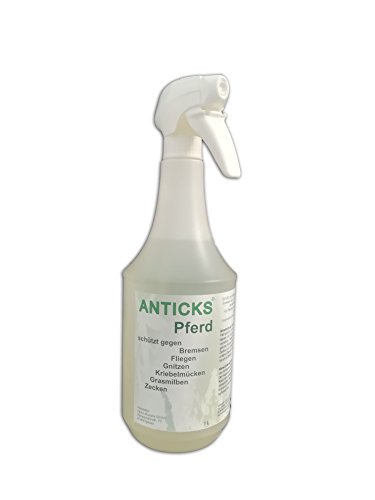 Anticks Pferd Effizienter, langanhaltender Schutz vor Fliegen, Bremsen, Mücken, Milben, Flöhen, Zecken, Gnitzen, Kriebelmücken (1 L) von Anticks