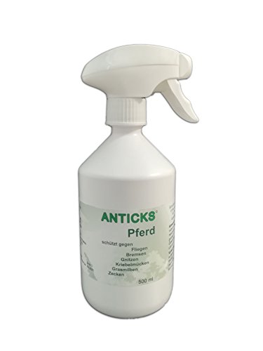 Anticks Pferd Effizienter, langanhaltender Schutz vor Fliegen, Bremsen, Mücken, Milben, Flöhen, Zecken, Gnitzen, Kriebelmücken (500 ml) von Anticks