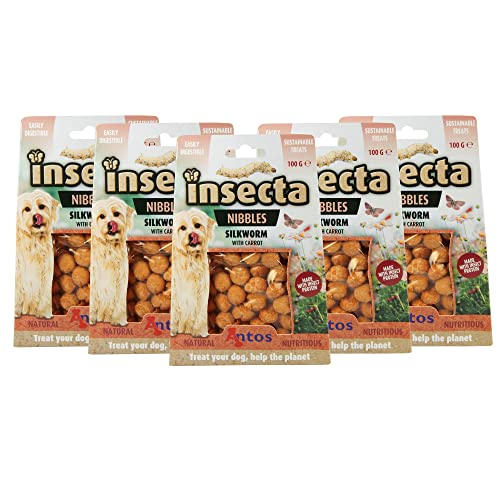 5 x 100g Insecta Nibbles Silkworm - Hundeleckerli mit Insektenprotein - nachhaltig - Allergiker geeignet - Proteinquelle Insekten von Antos