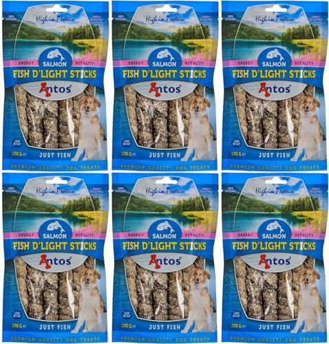 Antos Fish D'Light Salmon Sticks - Hundesnacks - 6 x Lachs 100 g von Antos