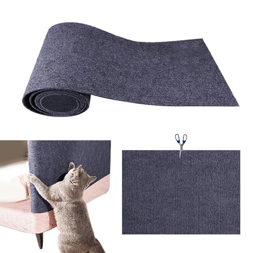 Anttyscar Katzenkratzmatte für Katzenwand 30x100cm,Kratzmatte für Katzen, Selbstklebend Kratzmatte Katze, DIY Trimmbarer Teppich Matte Pad Katzenkratzbretter, Katzenteppich für Kratzbaum(Dunkelblau) von Anttyscar