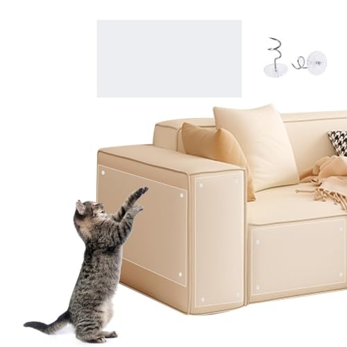 Anttyscar Kratzschutz Katze 14x47cm,10er Set Kratzschutz Sofa Katze Pad Hunde Kratzschutz für Türen Anti Kratz Folie für Katzenfür Möbel Couch Tür Wand Kratzabwehr von Anttyscar