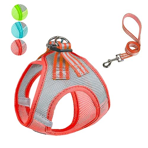 No Pull Harness,no Choke Adjustable Soft Padedd Step in Harness with Reflective Lightweight Nylon Breathable Mesh Pet Vest for Small to Large Dogs (Red, S) von Anubis Bastet