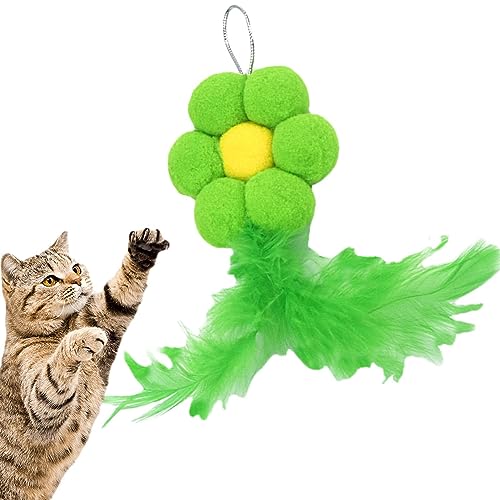 Anulely Cat Wand Attachments - Portable Interactive Cat Toy Stick Refills Toy - Cat Wand Replacement Head with Bell Cat Toy Accessories Feathers Refill Attachments for Cats Dogs Kittens Pets von Anulely