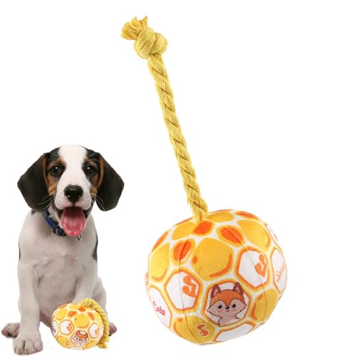 Anulely Doggy Disc Ball für große Hunde, Hundebälle,Outdoor-Hundespielzeug Hundeball Hundespielzeugball | Hundebälle für große Hunde, bunter Baumwollseil-Kicherball zum Geburtstag von Anulely