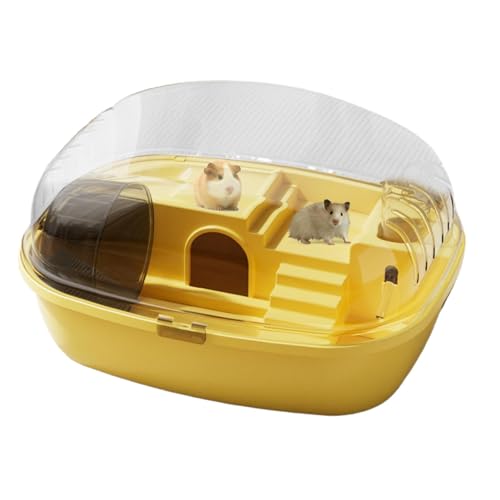 Anulely Großer Hamsterkäfig, Zwerghamsterkäfig,Transparenter großer Acrylkäfig - Meerschweinchenkäfig für Hamster, Rennmäuse, Mäuse und andere Kleintiere, inklusive Wasserflasche, Laufrad und von Anulely