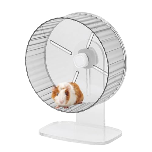 Anulely Hamster Silent Wheel,Hamster-Übungsrad - Laufräder für Kleintiere | Leises Spin-Übungsrad aus Acryl mit höhenverstellbarem Ständer für Hamster, Rennmäuse, Mäuse von Anulely