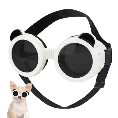 Anulely Haustierbrillen, Haustierbrillen-Augenbekleidung | Antibeschlag-UV-Schutzbrille für Hunde | Anti-UV-Sonnenbrille mit verstellbarem Riemen, Antibeschlag-Brille für mittelgroße Haustiere von Anulely