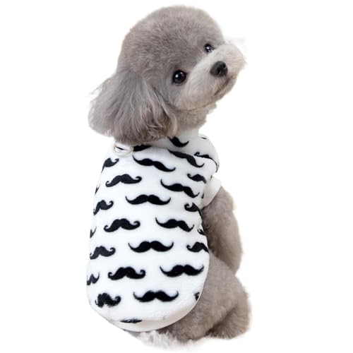 Hunde-Wintermantel, schwarz-weißes Schnurrbart-Muster, Welpen-Kleidung, warme Hundekleidung, weiche zweibeinige Fleecejacke, Winter-Haustier-Outfits für kleine und mittelgroße Hunde Hunde-Wintermantel, schwarz-weißes Schnurrbart-Muster, Welpen-Kleidung, warme Hundekleidung, weiche zweibeinige Fleecejacke, Winter-Haustier-Outfits für kleine und mittelgroße Hunde von Anulely