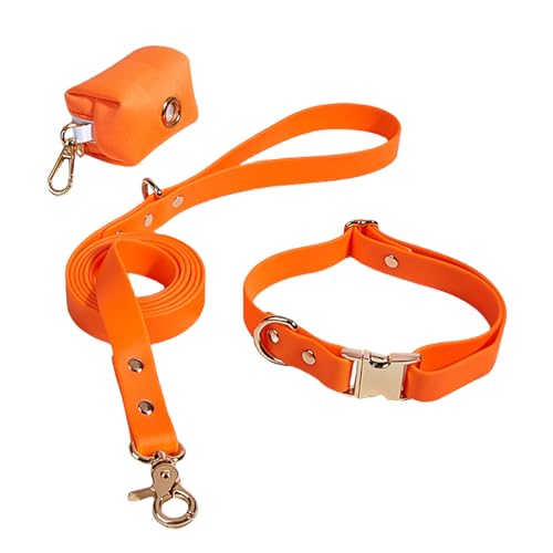 Anulely Hundeleine und Hundehalsband,Welpenhalsbänder | Hundehalsband und Leine passendes Set,Verstellbares Hundehalsband und passendes Leine-Set mit Kotbeutel für kleine und mittelgroße Hunde von Anulely