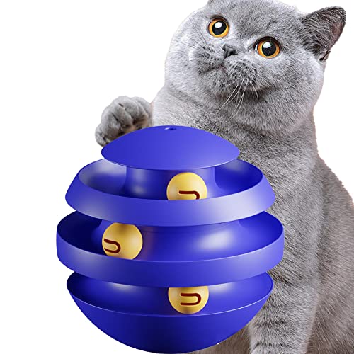 Anulely Katzenpuzzlespielzeug | 3-lagiges Katzen-Puzzlespielzeug,Langlebiges Katzen-Track-Spielzeug, Katzenspielzeug zum Trainieren zum Spielen, Trainieren, Energie verbrauchen von Anulely