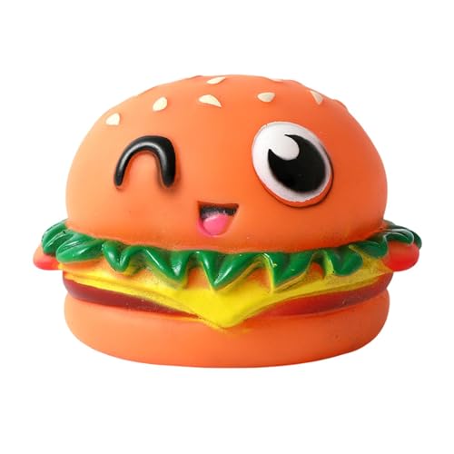 Anulely Pet Hamburger, Kauspielzeug Für Hunde, Hamburger Hundespielzeug, Hamburger Hundespielzeug Quietschend, Interaktives Zahnreinigungsspielzeug Für Hunde von Anulely