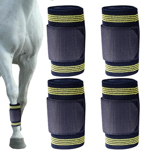 Anulely Pferdebeinbandage,Pferdebeinbandage, 4 Stück Reitbeinbandage, Weiche Bandagen für Pferde, Pferdebeinbandagen, Stallbedarf, Reitstiefel, Pferdebeinschutz von Anulely