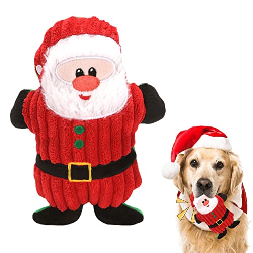 Anulely Quietschendes Hundespielzeug | Weihnachts-Weihnachtsmann-Form, weiches Tier-Welpenspielzeug,Weiches Hundespielzeug, süße gefüllte Plüsch-Früchte-Snacks, Hunde-Beißspielzeug, interaktives von Anulely