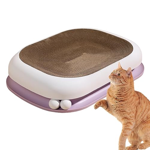 Cat Scratch Ball , Cat Stratch Beds, Double Layer Cardboard Bed Couch With Interactive Track Ball, Oval Wellpapier Cat Scratch Pad For Indoor Cats Anulely von Anulely