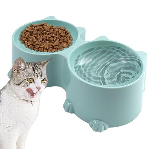 Erhöhte Katzennäpfe für Futter und Wasser, Katzen-Design, doppelte Haustier-Katzennäpfe | schützender Futternapf für Katzen, erhöhte Welpennäpfe für kleine Hunde, Tierfutter und Wassernäpfe Anulely von Anulely