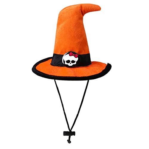 Halloween-Hut für Hunde, lustiger, verstellbarer Samtstoff, Totenkopf-Muster, Hut für Haustier-Cosplay-Kostü , Halloween-Haustier-Kostü , Zubehör für kleine bis mittelgroße Katzen und Hunde Anulely von Anulely