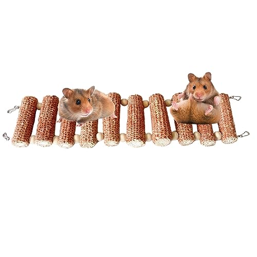 Hamsterbrücke, Maiskolben-Spielzeug, Hängebrücke, Haustier-Beißspielzeug, biegbare Übung, Zahnen, Klettern, Papageienleiter für Hamster, Maus, Meerschweinchen, Kleintiere Anulely von Anulely