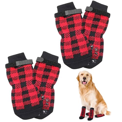 Hundesocken, Wintersocken für Hunde | Winter Grip Hundepfotensocken,Rutschfester Weihnachtspfotenschutz, Sockenpfotenschutz für mittelgroße und kleine Haustiere, Hunde und Katzen Anulely von Anulely