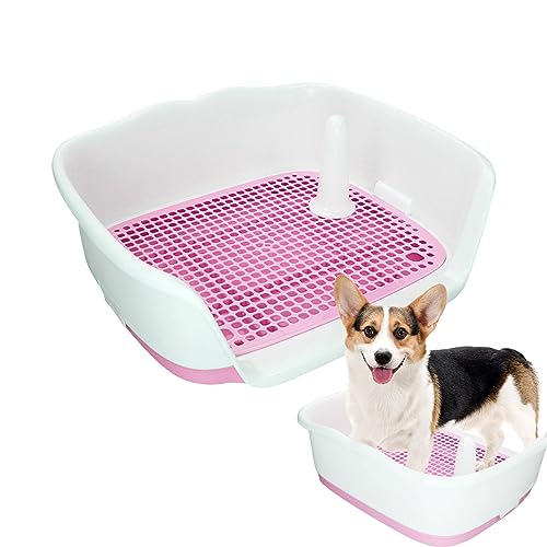 Indoor-Hundetöpfchen - Pee Pad Halter Hundetoilette abnehmbar,Erhöhte Hundetoilette, spritzwassergeschützter Hunde-PIPI-Pad-Halter mit abnehmbarem Pfosten für Hase, Welpe, Katze Anulely von Anulely