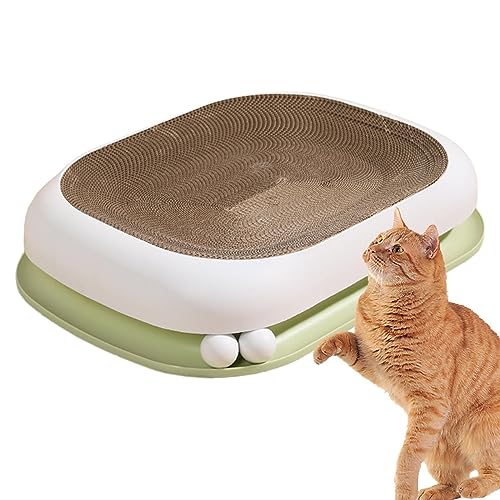 Katzenkratzbett, Katzenbett | Doppellagiges Kartonbett Couch mit interaktivem Trackball, ovale Wellpappe, Katzenkratzunterlage für Indoor-Katzen Anulely von Anulely