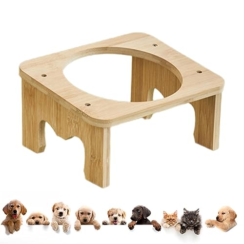 Katzennapfständer | Evaluated Wooden Stand Bowl Holder, 15 Grad geneigt, erhöhte Katzennäpfe Anti Erbrechen, Haustier Wasser oder Futter Fütterungsstation Anulely von Anulely