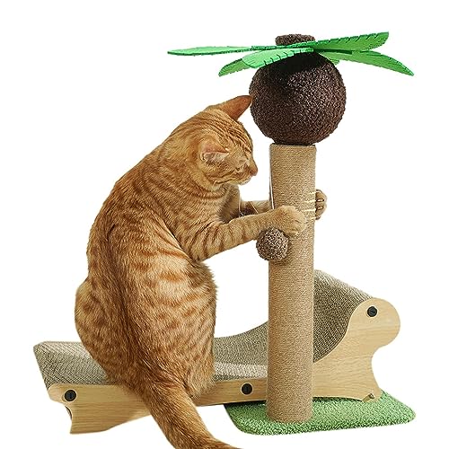 Kratzbrett für Katzen – Kreativer Kratzbaum aus Karton, Kokosnussbaum, mit Ballspielzeug, interaktive Kratzbäume für Indoor-Katzen und Kätzchen, Spaß beim Spielen, für alle Jahreszeiten Anulely von Anulely