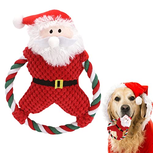 Quietschspielzeug für kleine Hunde | Hundespielzeug in Weihnachtsmannform | Weiches Hundespielzeug, süße gefüllte Plüsch-Früchte-Snacks, Hunde-Beißspielzeug, interaktives Hundespielzeug, süßes Anulely von Anulely