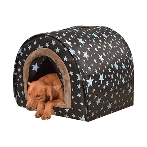 Warme Hundehütte für den Innenbereich - Outdoor-Hundehütte für den Winter,Winter-Hundehütte mit Flexibler Stofftür, abnehmbare, waschbare Hundehütte für den Außenbereich Anulely von Anulely