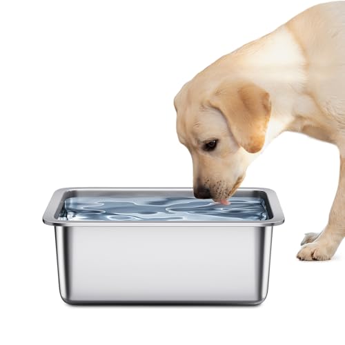 Anycoo Hundenäpfe für große Hunde, Edelstahl, hohe Kapazität, rostfrei, für drinnen und draußen, Metall-Wasser- und Futternapf für große, große und große Hunde, 1,9 l von Anycoo