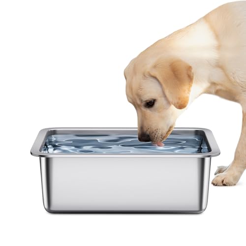 Anycoo Hundenapf für große Hunde, Edelstahl, hohe Kapazität, rostfrei, für drinnen und draußen, Metall-Wasser- und Futternapf für große, große und große Hunde, 1,9 l von Anycoo