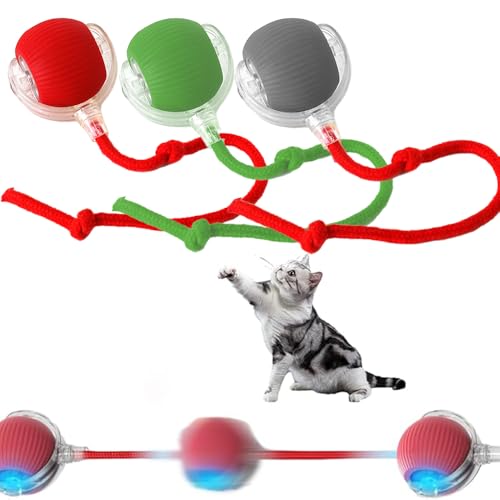 Anyingkai 3 Stück Interaktives Katzenspielzeug Katzenball mit LED Licht,Katzenspielzeug Elektrisch Katzenball,Katzenspielzeug Selbstbeschäftigung Wiederaufladbares,Katzenspielzeug Intelligenz Ball von Anyingkai