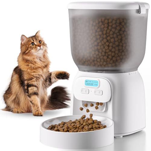 Anykuu 4L Futterautomat Katze & Hund mit LCD-Anzeige Pet Feeder Cat mit Timer Portionskontrolle 1-6 Mahlzeiten pro Tag Trockenfutterspender Hunde für Kleine/Mittlere Haustiere von Anykuu