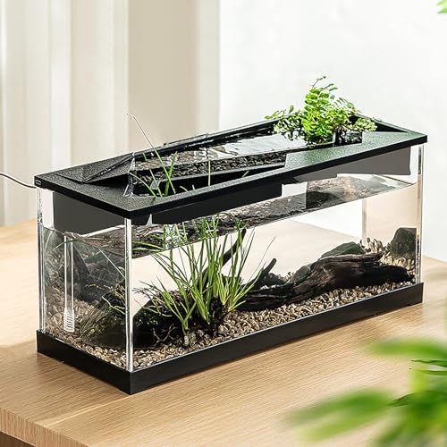 Kleines Acryl-Fischtank, 4,8 l Betta-Fischtank, selbstreinigendes Aquarium mit eingebauter, leiser Pumpe, LED-Licht, ideal für Hydrokultur-Anbausystem und Aquaponik von AoBeiWorld