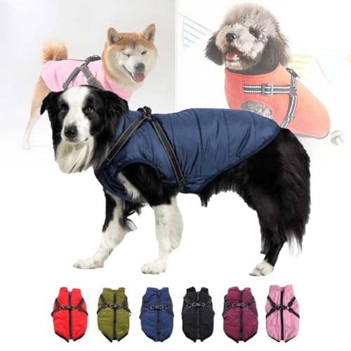 Furry King Dog Winter Coat, Dog Coats for small Dogs, Waterproof Windproof Dog Snow Jacket with Zipper (Blue,3XL) von Aoguni