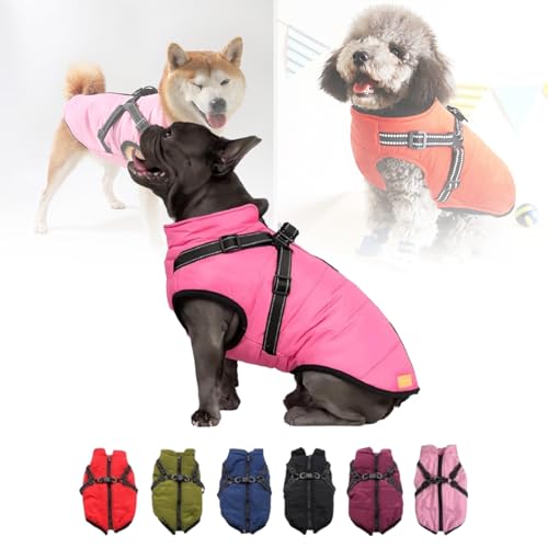 Furry King Dog Winter Coat, Dog Coats for small Dogs, Waterproof Windproof Dog Snow Jacket with Zipper (Pink,2XL) von Aoguni