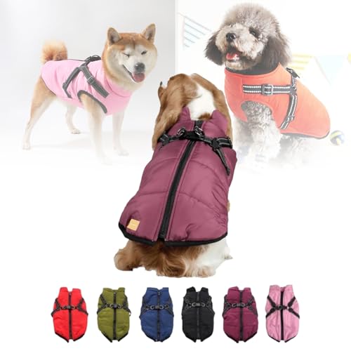 Furry King Dog Winter Coat, Dog Coats for small Dogs, Waterproof Windproof Dog Snow Jacket with Zipper (Purple,3XL) von Aoguni