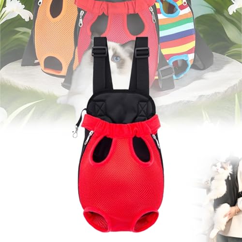 Furry Pawsy Carrier, Furry Pawsy Cat Carrier, Furry Pawsy Cat Backpack, for Dogs Cats (Red,L) von Aoguni