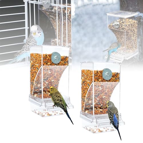 PROPOSITIONY No Mess Automatic Bird Feeder,Bird Cage Water Dispenser,Bird Feeder for Cage,Bird Cage Feeder Bird Cage Accessories for Parakeet Canary Cockatiel Finch. (2 PCS) von Aoguni